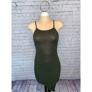 Olive Asymmetrical Bodycon Dress